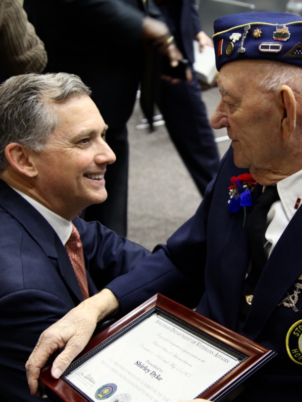 French Hill with veteran in wheelchair