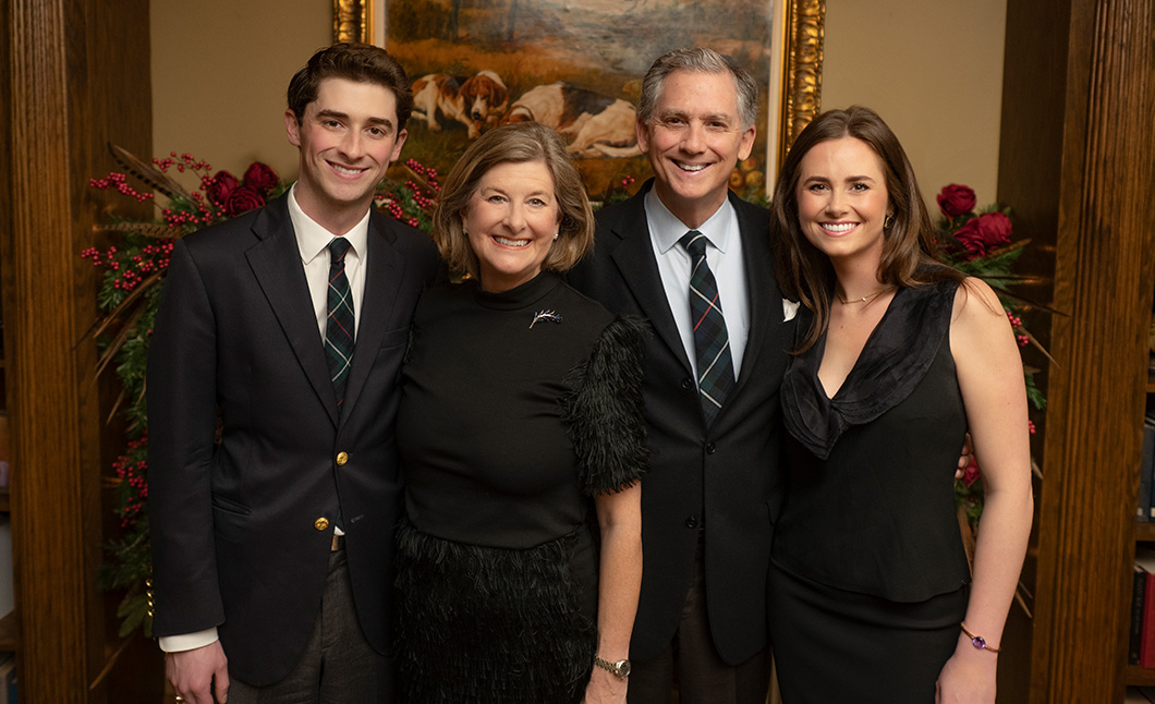 Congressman French Hill posing with his family